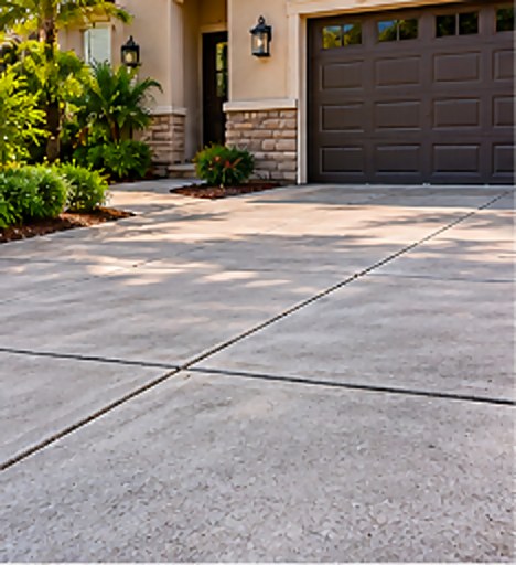Level, even driveway after concrete leveling in Pasadena