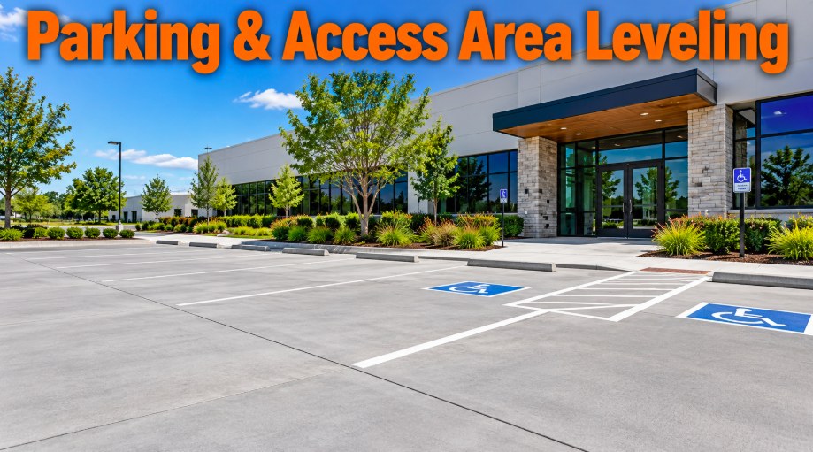 Level commercial parking lot with accessible parking spaces in Pasadena, CA