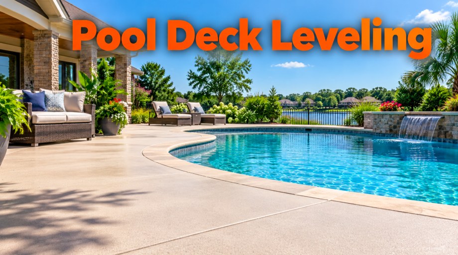 Smooth pool deck around a backyard pool with a water feature in Pasadena, CA